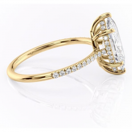 Inel de logodnă Marigold din aur Galben 14kt cu moissanite tăietură marquise – Montură pavé rafinată pentru profil jos | Personalizează și configurează gratuit online [1]