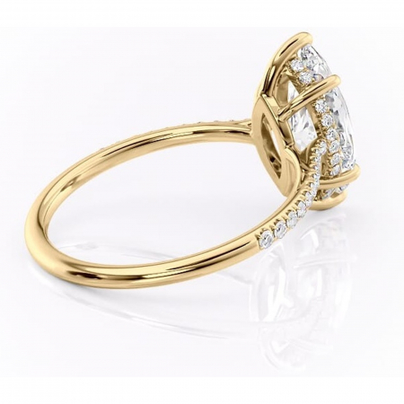 Inel de logodnă Marigold din aur Galben 14kt cu moissanite tăietură marquise – Montură pavé rafinată pentru profil jos | Personalizează și configurează gratuit online [2]