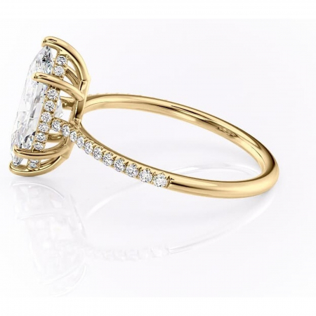 Inel de logodnă Marigold din aur Galben 14kt cu moissanite tăietură marquise – Montură pavé rafinată pentru profil jos | Personalizează și configurează gratuit online [5]