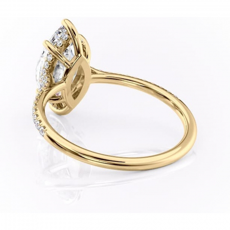 Inel de logodnă Marigold din aur Galben 14kt cu moissanite tăietură marquise – Montură pavé rafinată pentru profil jos | Personalizează și configurează gratuit online [3]