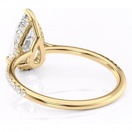 Inel de logodnă Marigold din aur Galben 18kt cu moissanite tăietură pară – Montură pavé rafinată pentru profil jos | Personalizează și configurează gratuit online [3]