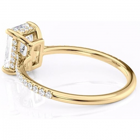 Inel de logodnă Marigold din aur Galben 18kt cu moissanite tăietură radiantă – Montură pavé rafinată pentru profil jos | Personalizează și configurează gratuit online [4]