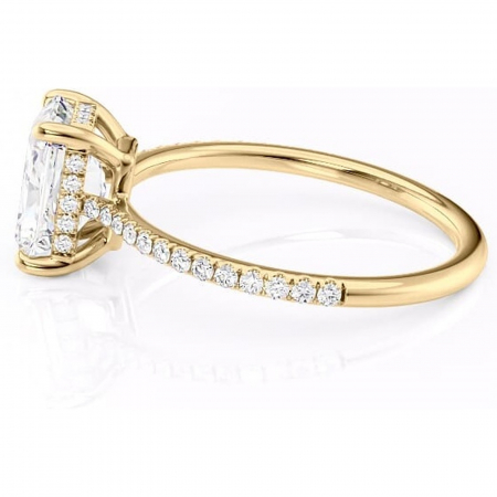Inel de logodnă Marigold din aur Galben 18kt cu moissanite tăietură radiantă – Montură pavé rafinată pentru profil jos | Personalizează și configurează gratuit online [5]