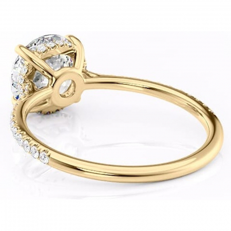 Inel de logodnă Marigold din aur Galben 14kt cu moissanite tăietură rotundă – Montură pavé rafinată pentru profil jos | Personalizează și configurează gratuit online [3]