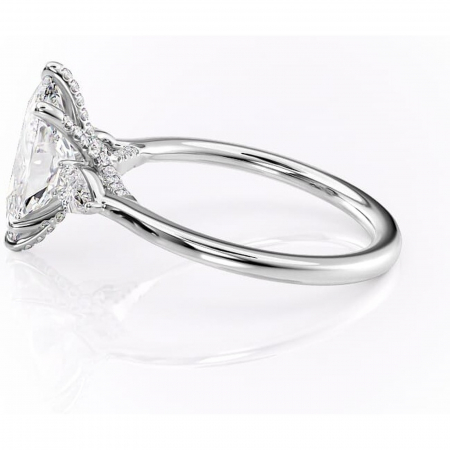 Inel de logodnă Matilda din aur Alb 14kt cu moissanite tăietură marquise – Montură cu trei pietre rafinată pentru profil înalt | Personalizează și configurează gratuit online [5]