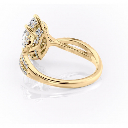Inel de logodnă Meadow din aur Galben 18kt cu moissanite tăietură marquise – Montură pavé rafinată pentru profil mediu | Personalizează și configurează gratuit online [3]