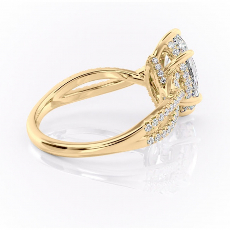 Inel de logodnă Meadow din aur Galben 18kt cu moissanite tăietură marquise – Montură pavé rafinată pentru profil mediu | Personalizează și configurează gratuit online [2]