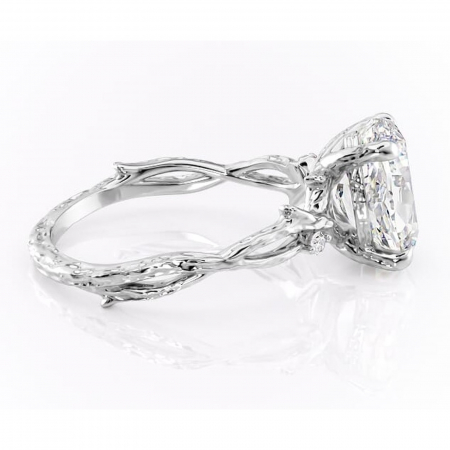 Inel de logodnă Meliora din aur Alb 14kt cu moissanite tăietură ovală – Solitar rafinată pentru profil mediu | Personalizează și configurează gratuit online [1]