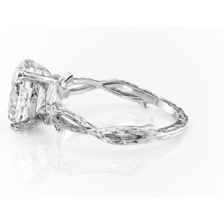 Inel de logodnă Meliora din aur Alb 14kt cu moissanite tăietură ovală – Solitar rafinată pentru profil mediu | Personalizează și configurează gratuit online [5]