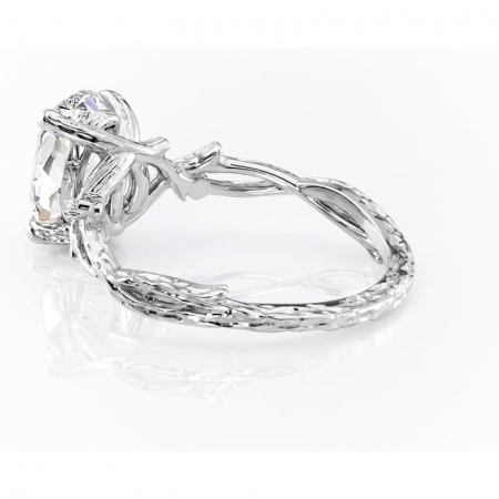 Inel de logodnă Meliora din aur Alb 14kt cu moissanite tăietură ovală – Solitar rafinată pentru profil mediu | Personalizează și configurează gratuit online [4]