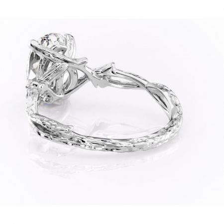 Inel de logodnă Meliora din aur Alb 14kt cu moissanite tăietură ovală – Solitar rafinată pentru profil mediu | Personalizează și configurează gratuit online [3]