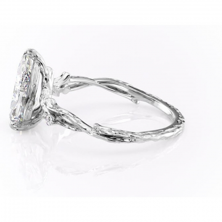 Inel de logodnă Meliora din aur Alb 14kt cu moissanite tăietură pară – Solitar rafinată pentru profil mediu | Personalizează și configurează gratuit online [5]