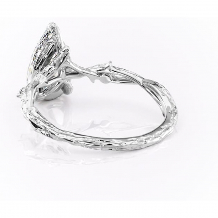 Inel de logodnă Meliora din aur Alb 14kt cu moissanite tăietură pară – Solitar rafinată pentru profil mediu | Personalizează și configurează gratuit online [3]
