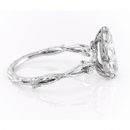 Inel de logodnă Meliora din aur Alb 14kt cu moissanite tăietură pară – Solitar rafinată pentru profil mediu | Personalizează și configurează gratuit online [1]