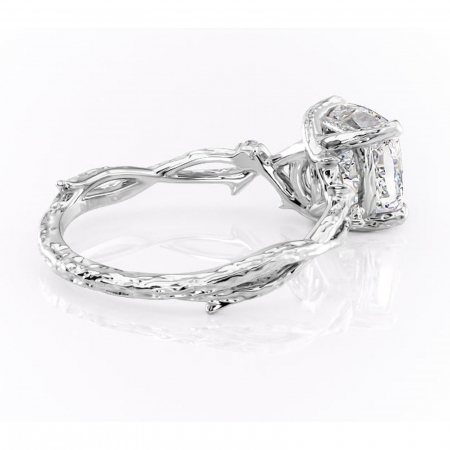 Inel de logodnă Meliora din aur Alb 14kt cu moissanite tăietură pernă – Solitar rafinată pentru profil mediu | Personalizează și configurează gratuit online [2]