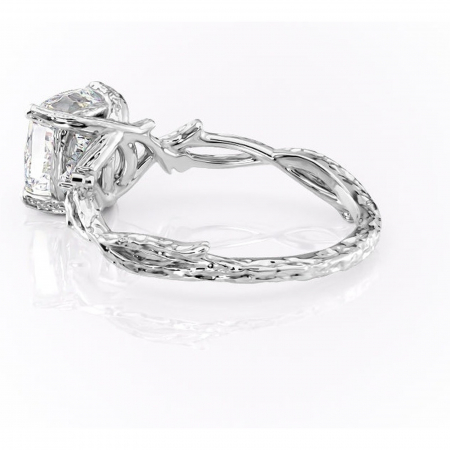 Inel de logodnă Meliora din aur Alb 14kt cu moissanite tăietură pernă – Solitar rafinată pentru profil mediu | Personalizează și configurează gratuit online [4]