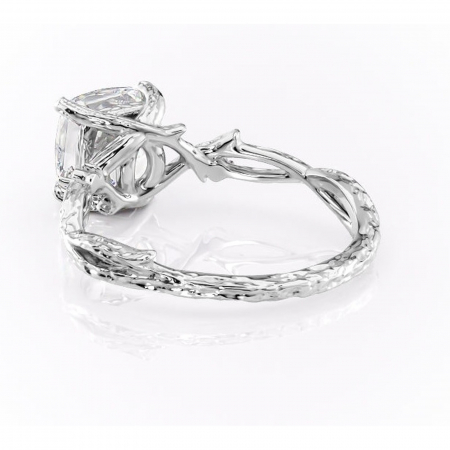 Inel de logodnă Meliora din aur Alb 14kt cu moissanite tăietură pernă – Solitar rafinată pentru profil mediu | Personalizează și configurează gratuit online [3]