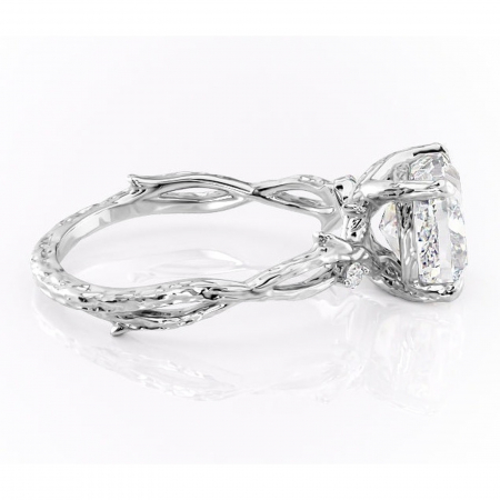 Inel de logodnă Meliora din aur Alb 14kt cu moissanite tăietură pernă – Solitar rafinată pentru profil mediu | Personalizează și configurează gratuit online [1]