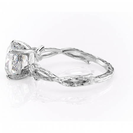 Inel de logodnă Meliora din aur Alb 14kt cu moissanite tăietură pernă – Solitar rafinată pentru profil mediu | Personalizează și configurează gratuit online [5]