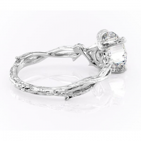 Inel de logodnă Meliora din aur Alb 14kt cu moissanite tăietură rotundă – Solitar rafinată pentru profil mediu | Personalizează și configurează gratuit online [2]