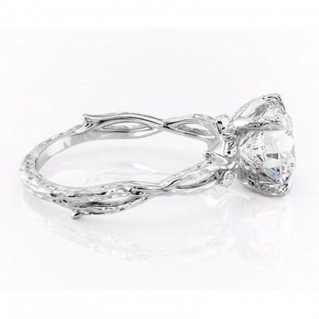 Inel de logodnă Meliora din aur Alb 14kt cu moissanite tăietură rotundă – Solitar rafinată pentru profil mediu | Personalizează și configurează gratuit online [1]