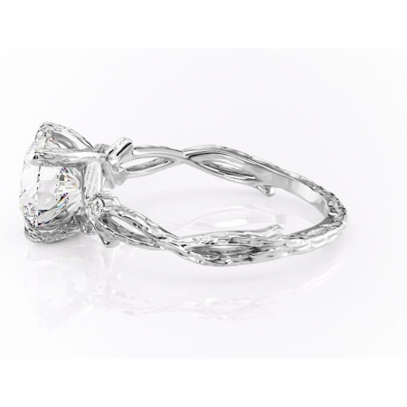 Inel de logodnă Meliora din aur Alb 14kt cu moissanite tăietură rotundă – Solitar rafinată pentru profil mediu | Personalizează și configurează gratuit online [5]