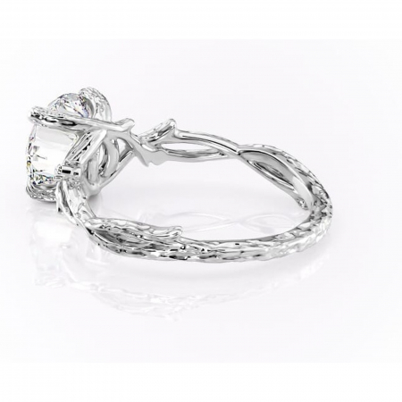 Inel de logodnă Meliora din aur Alb 14kt cu moissanite tăietură rotundă – Solitar rafinată pentru profil mediu | Personalizează și configurează gratuit online [4]