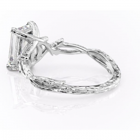 Inel de logodnă Meliora din aur Alb 14kt cu moissanite tăietură smarald – Solitar rafinată pentru profil mediu | Personalizează și configurează gratuit online [4]