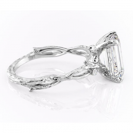 Inel de logodnă Meliora din aur Alb 14kt cu moissanite tăietură smarald – Solitar rafinată pentru profil mediu | Personalizează și configurează gratuit online [1]