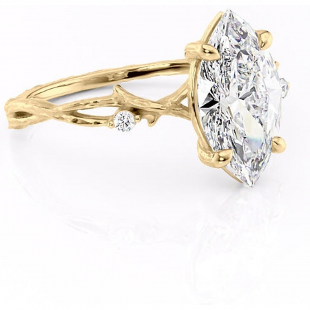 Marquise - Inel de logodnă Meliora din aur Galben 18kt cu moissanite tăietură marquise – Solitar rafinată pentru profil mediu | Personalizează și configurează gratuit online