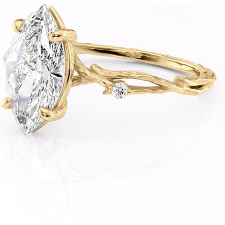 Inel de logodnă Meliora din aur Galben 14kt cu moissanite tăietură marquise – Solitar rafinată pentru profil mediu | Personalizează și configurează gratuit online [6]