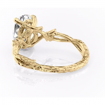 Inel de logodnă Meliora din aur Galben 14kt cu moissanite tăietură ovală – Solitar rafinată pentru profil mediu | Personalizează și configurează gratuit online [3]