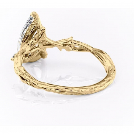 Inel de logodnă Meliora din aur Galben 18kt cu moissanite tăietură pară – Solitar rafinată pentru profil mediu | Personalizează și configurează gratuit online [3]