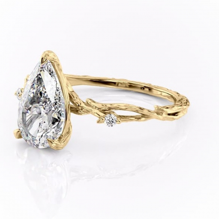 Inel de logodnă Meliora din aur Galben 18kt cu moissanite tăietură pară – Solitar rafinată pentru profil mediu | Personalizează și configurează gratuit online [6]