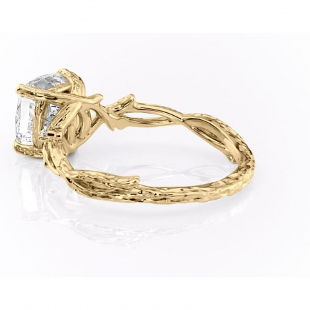 Inel de logodnă Meliora din aur Galben 14kt cu moissanite tăietură pernă – Solitar rafinată pentru profil mediu | Personalizează și configurează gratuit online [4]