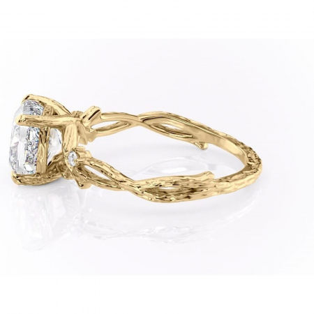 Inel de logodnă Meliora din aur Galben 14kt cu moissanite tăietură pernă – Solitar rafinată pentru profil mediu | Personalizează și configurează gratuit online [5]