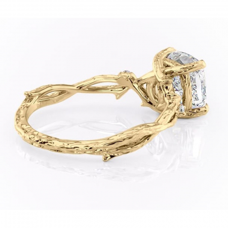 Inel de logodnă Meliora din aur Galben 14kt cu moissanite tăietură pernă – Solitar rafinată pentru profil mediu | Personalizează și configurează gratuit online [2]