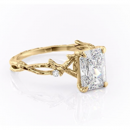 Aur galben - Inel de logodnă Meliora din aur Galben 18kt cu moissanite tăietură radiantă – Solitar rafinată pentru profil mediu | Personalizează și configurează gratuit online