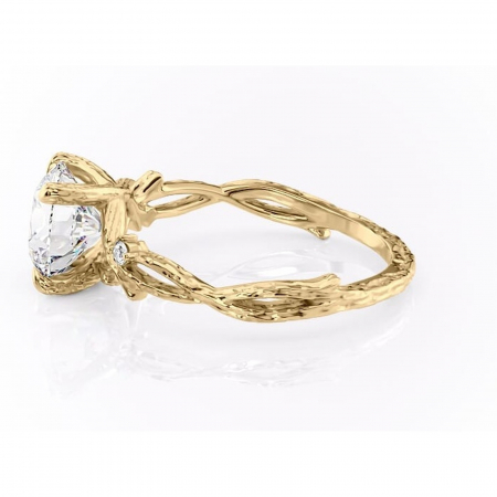 Inel de logodnă Meliora din aur Galben 14kt cu moissanite tăietură rotundă – Solitar rafinată pentru profil mediu | Personalizează și configurează gratuit online [5]