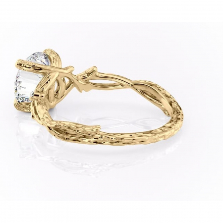 Inel de logodnă Meliora din aur Galben 14kt cu moissanite tăietură rotundă – Solitar rafinată pentru profil mediu | Personalizează și configurează gratuit online [4]