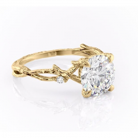 Aur galben - Inel de logodnă Meliora din aur Galben 14kt cu moissanite tăietură rotundă – Solitar rafinată pentru profil mediu | Personalizează și configurează gratuit online