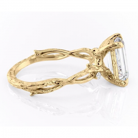 Inel de logodnă Meliora din aur Galben 14kt cu moissanite tăietură smarald – Solitar rafinată pentru profil mediu | Personalizează și configurează gratuit online [1]