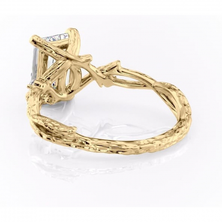 Inel de logodnă Meliora din aur Galben 14kt cu moissanite tăietură smarald – Solitar rafinată pentru profil mediu | Personalizează și configurează gratuit online [3]