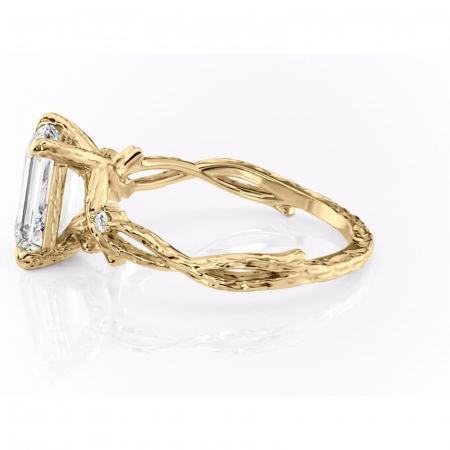 Inel de logodnă Meliora din aur Galben 14kt cu moissanite tăietură smarald – Solitar rafinată pentru profil mediu | Personalizează și configurează gratuit online [5]