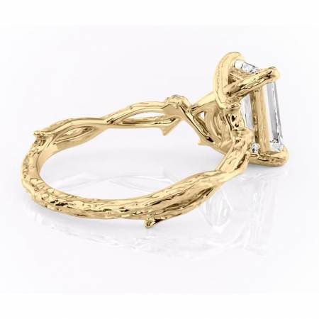 Inel de logodnă Meliora din aur Galben 14kt cu moissanite tăietură smarald – Solitar rafinată pentru profil mediu | Personalizează și configurează gratuit online [2]