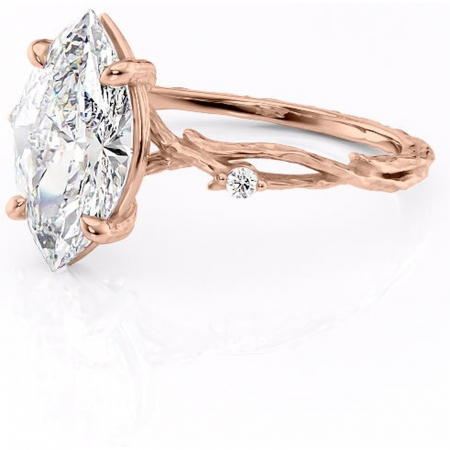 Inel de logodnă Meliora din aur Rose 14kt cu moissanite tăietură marquise – Solitar rafinată pentru profil mediu | Personalizează și configurează gratuit online [6]