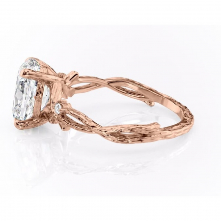 Inel de logodnă Meliora din aur Rose 14kt cu moissanite tăietură ovală – Solitar rafinată pentru profil mediu | Personalizează și configurează gratuit online [5]
