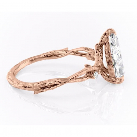 Inel de logodnă Meliora din aur Rose 14kt cu moissanite tăietură pară – Solitar rafinată pentru profil mediu | Personalizează și configurează gratuit online [1]