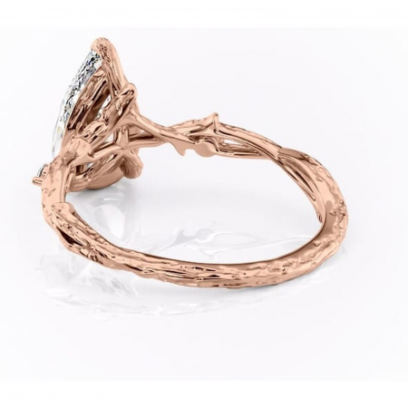 Inel de logodnă Meliora din aur Rose 14kt cu moissanite tăietură pară – Solitar rafinată pentru profil mediu | Personalizează și configurează gratuit online [3]