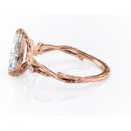 Inel de logodnă Meliora din aur Rose 14kt cu moissanite tăietură pară – Solitar rafinată pentru profil mediu | Personalizează și configurează gratuit online [5]